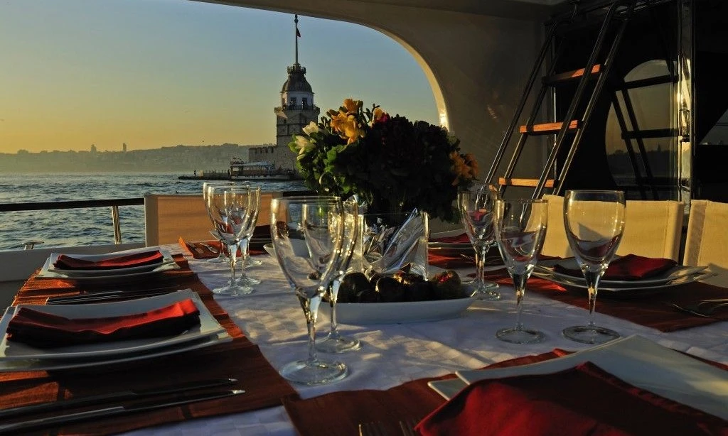 A Bosphorus view from inside a yacht