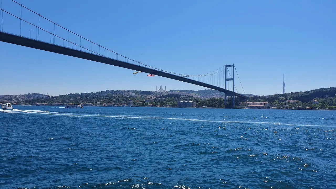 Istanbul Bosphorus view taken from a luxury yacht