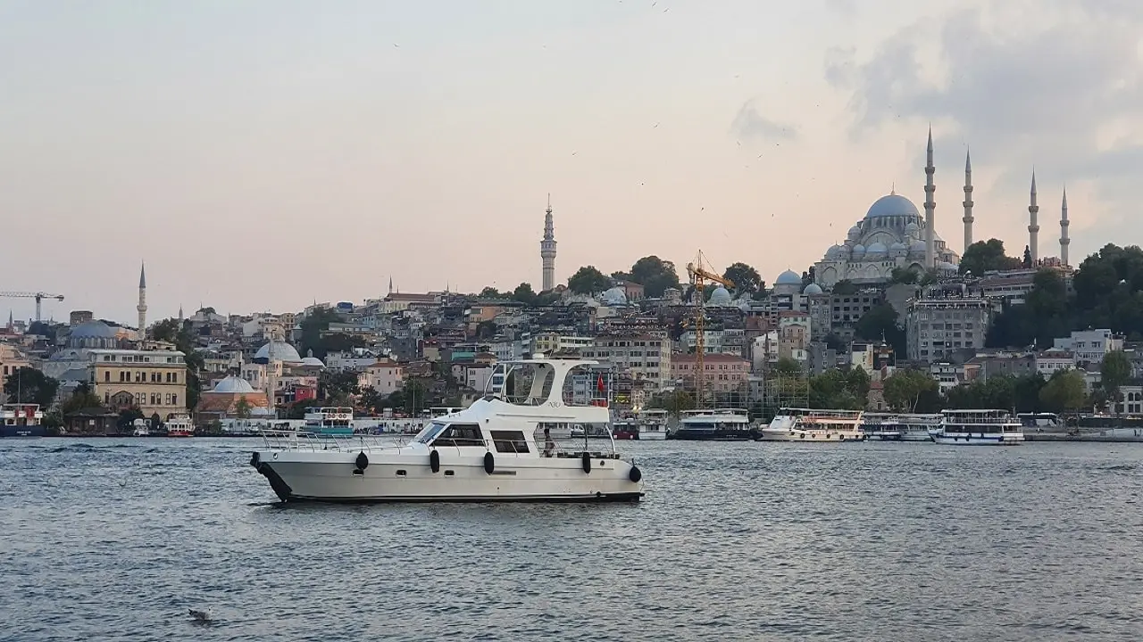 Istanbul Bosphorus view taken from a luxury yacht